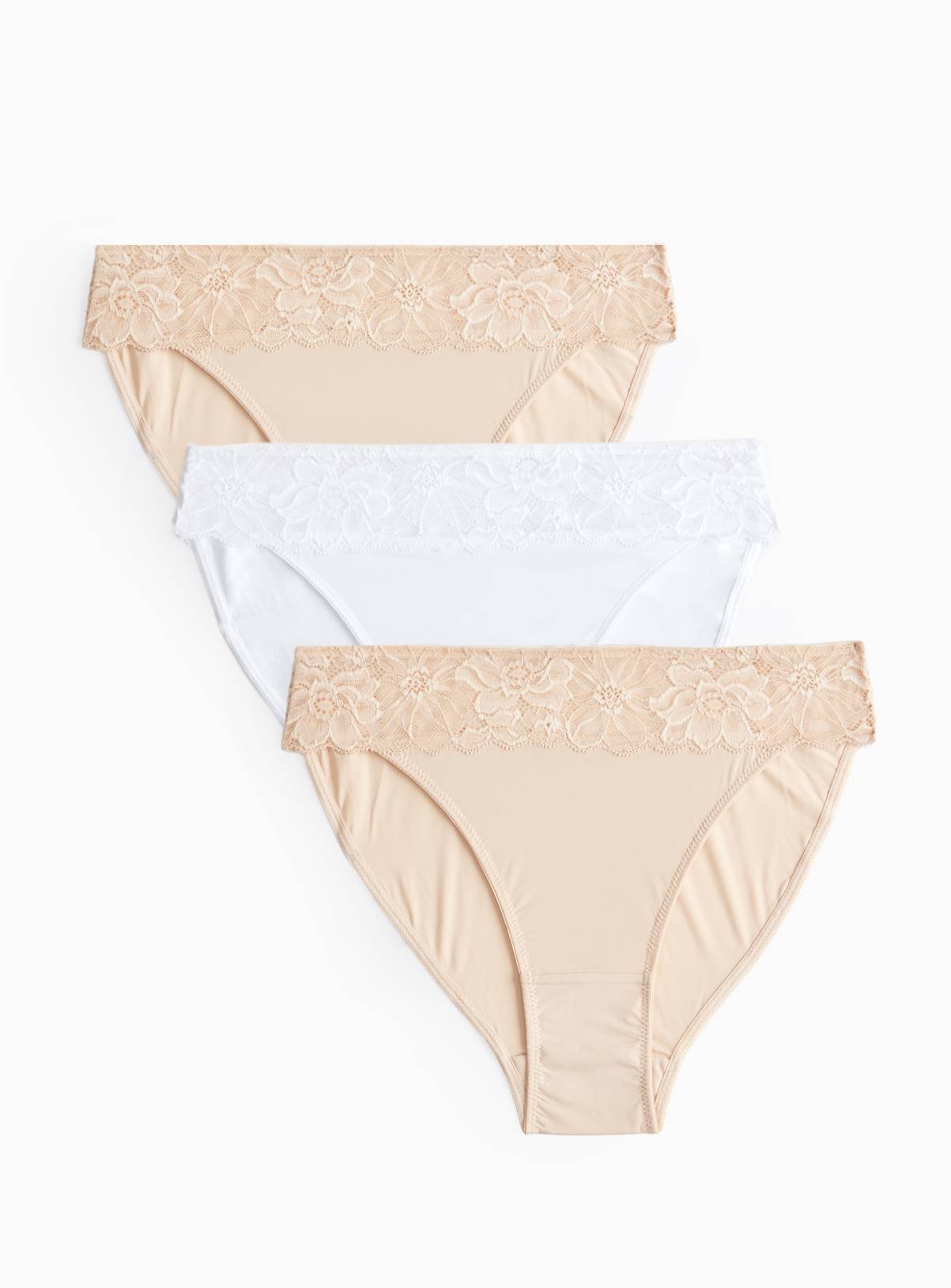 Floral Trim High Leg Knickers 3 Pack  20 - Image 1